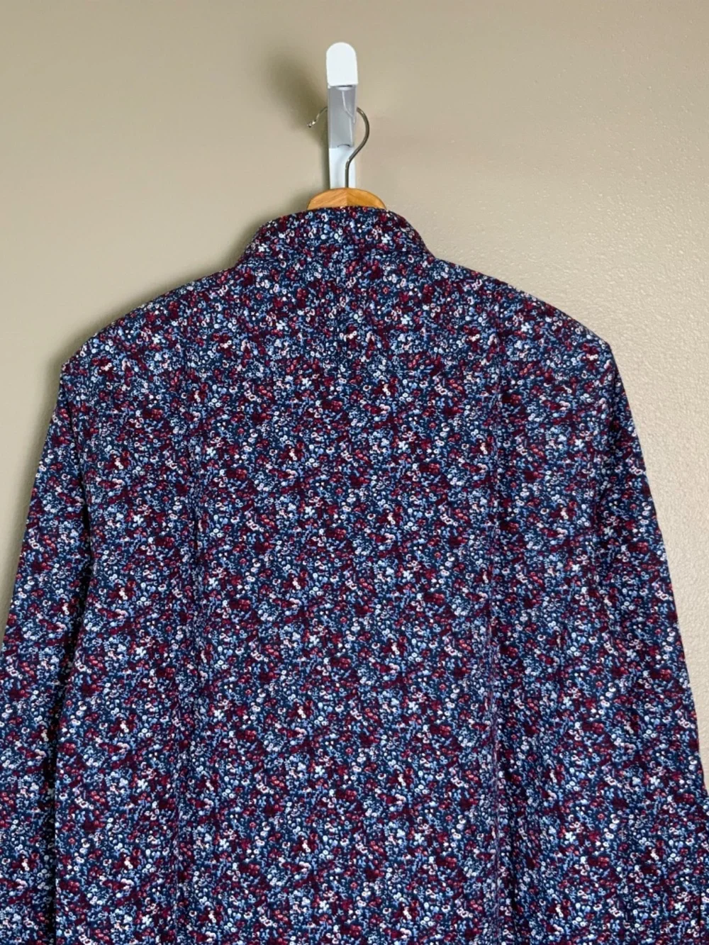 Banana Republic Luxe Poplin Untucked Slim Fit Floral Button Down Oxford Shirt